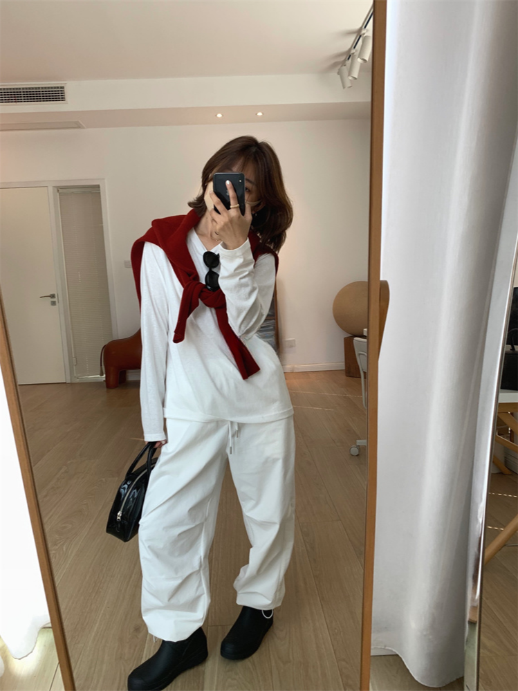 ポイントスッテチコットンロングスリーブTシャツ 2089