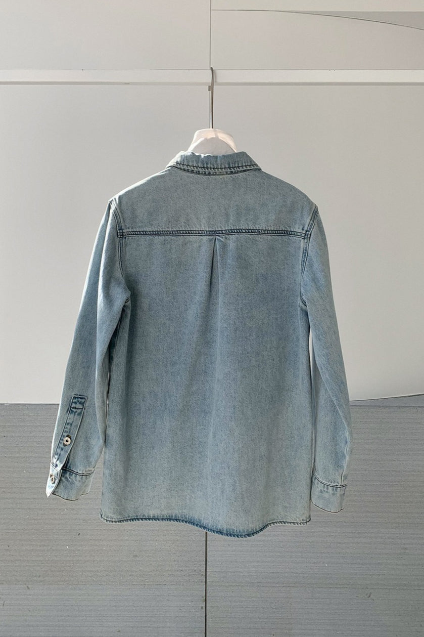 DOUBLE POCKET DENIM SHIRT 2305