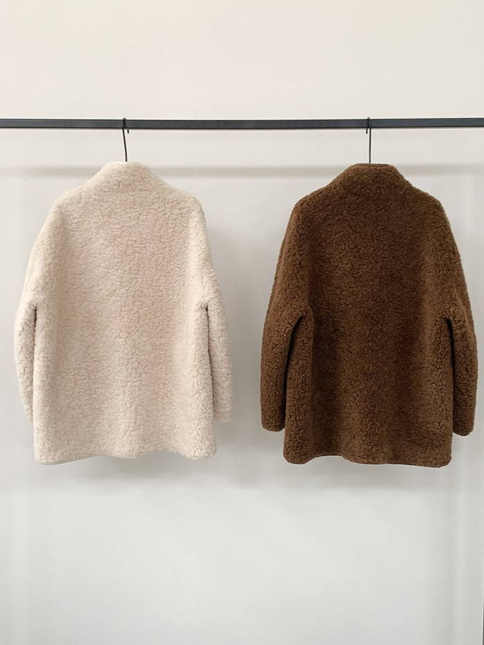 スタンドカラーボアコート 2209