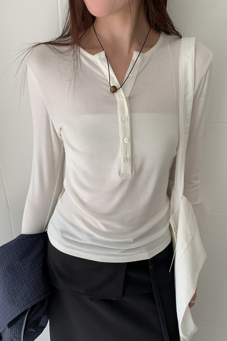 BUTTON HENLEY TOP 2314