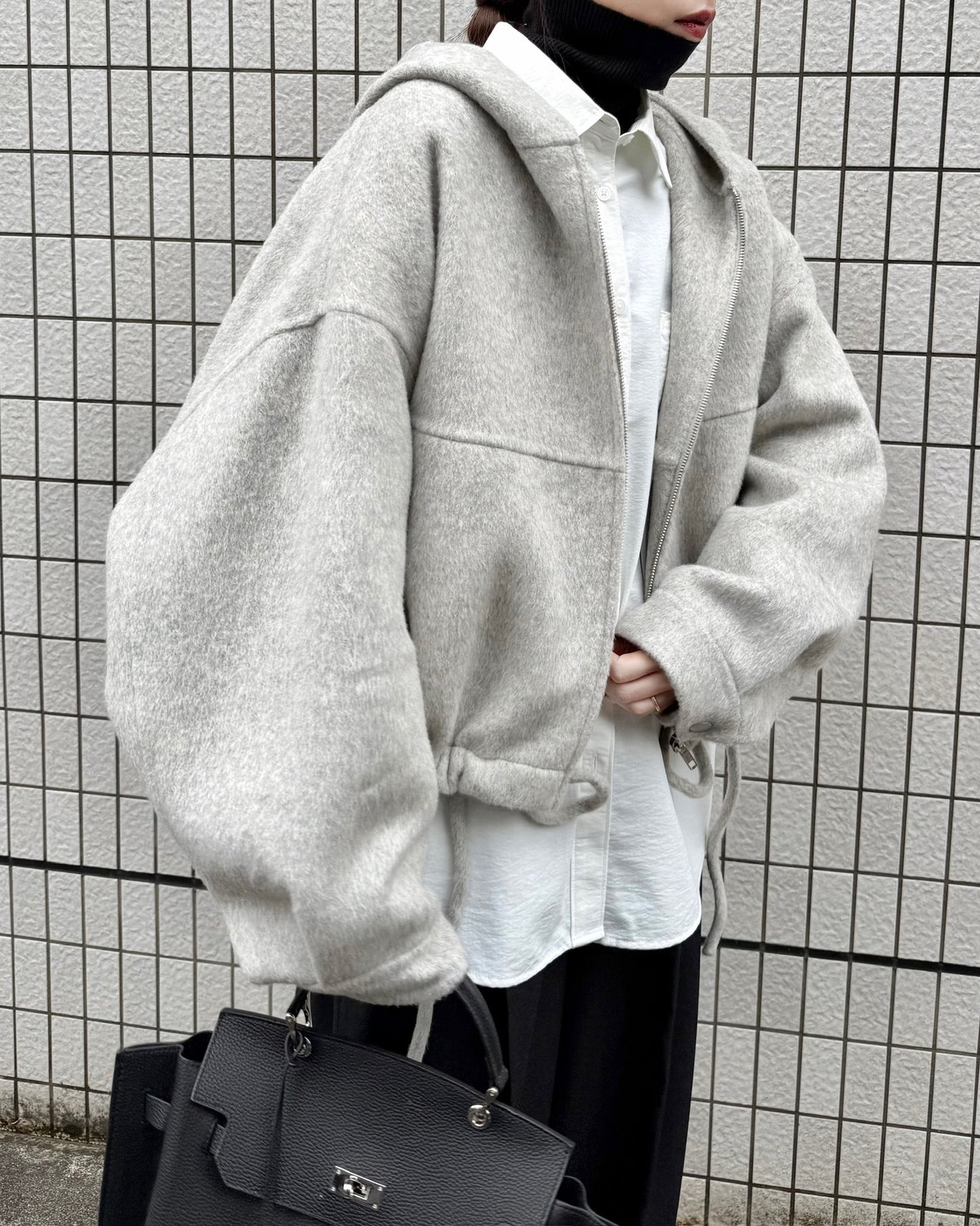 ボリュームウールパーカー2228