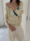 LOOSE ASYM V-CARDIGAN 2464