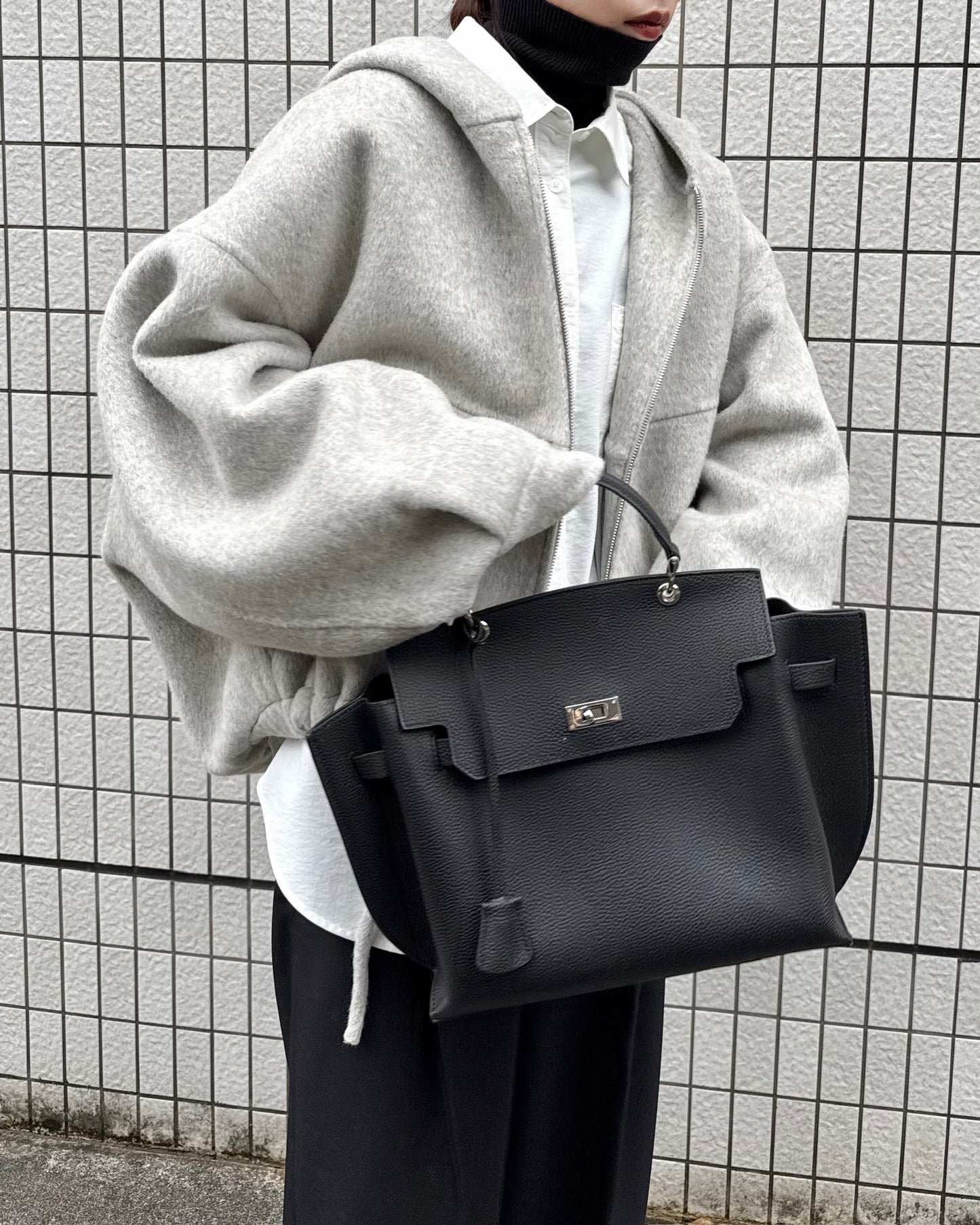 ボリュームウールパーカー2228