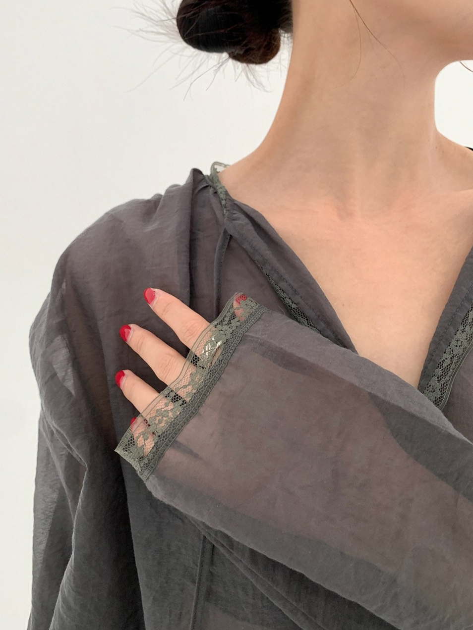 SHEER TIE-NECK BLOUSE 2131