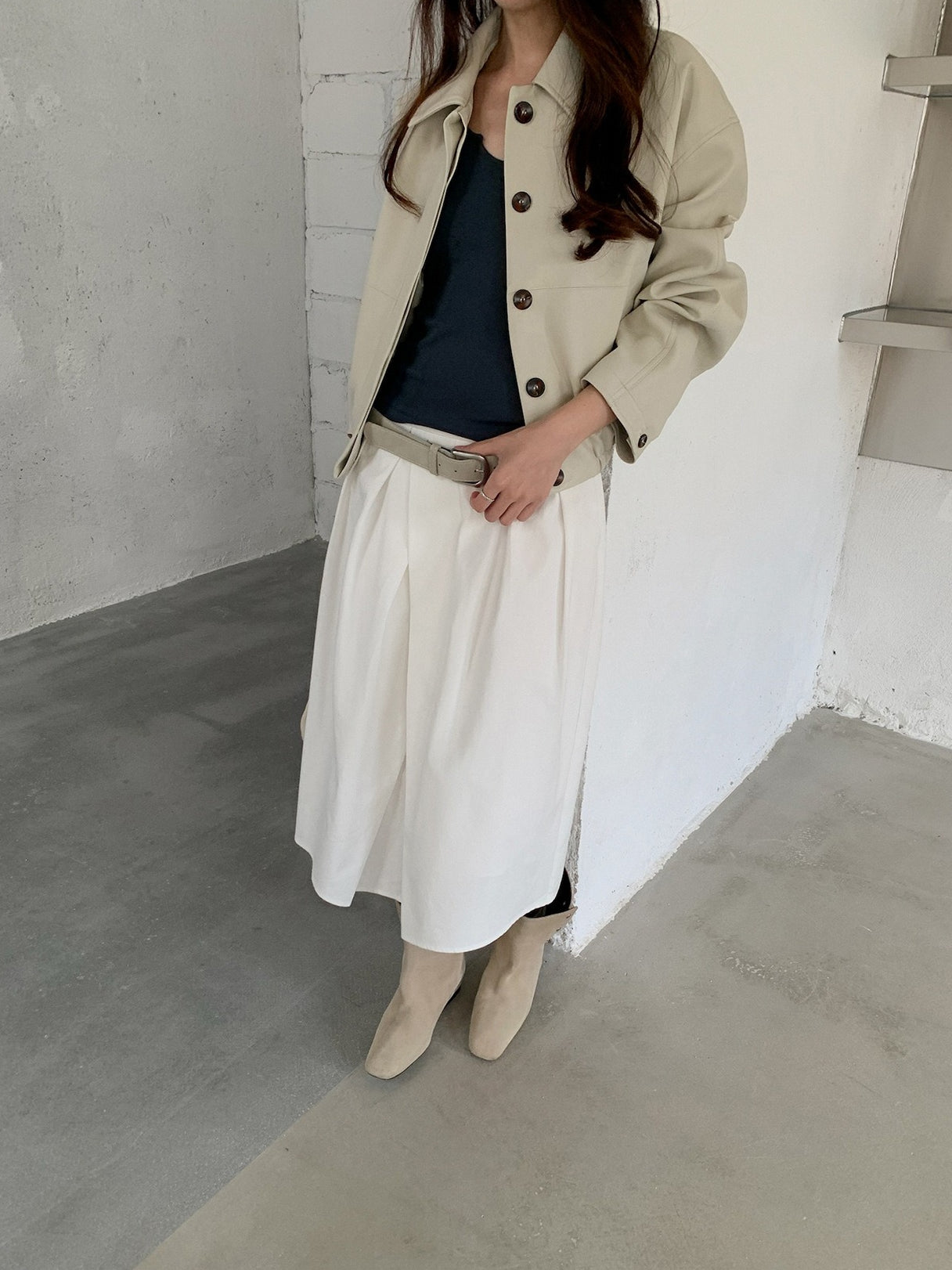 VEGAN LEATHER COCOON JACKET 2459