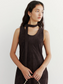 SUEDE TIE-NECK SLEEVELESS ONEPIECE 2125