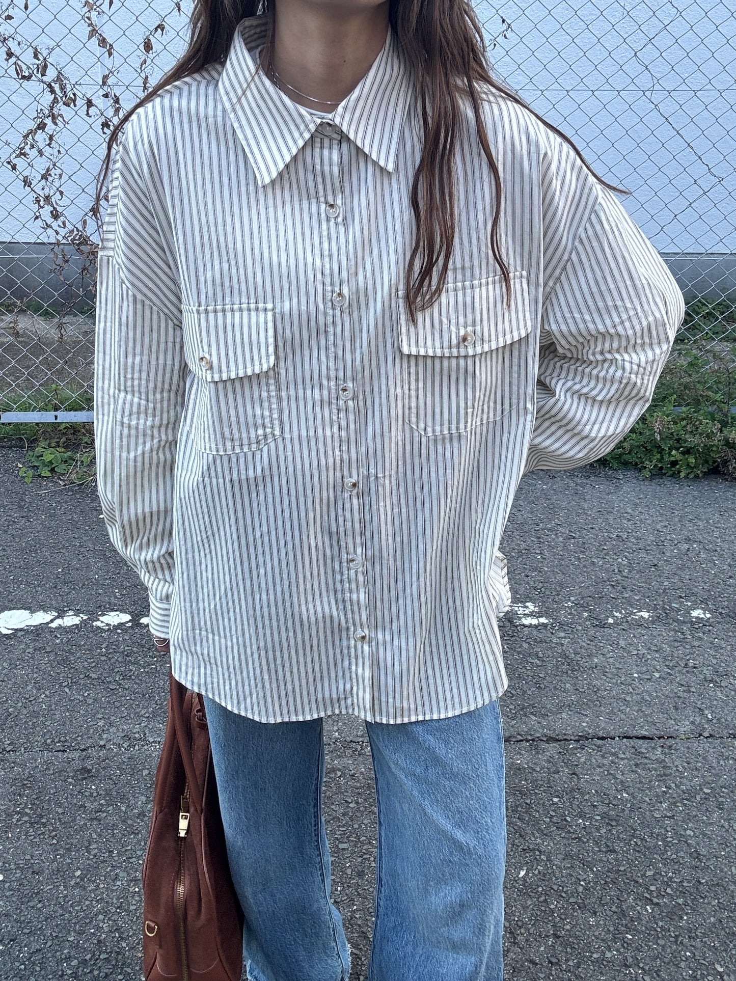 NUANCE STRIPE SHIRT × chiiica04