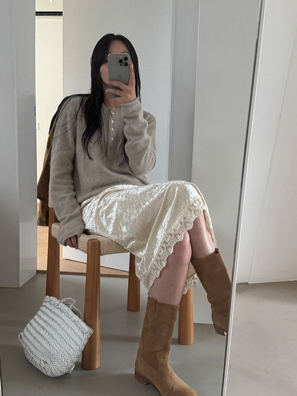 VELVET LACE SKIRT 2478