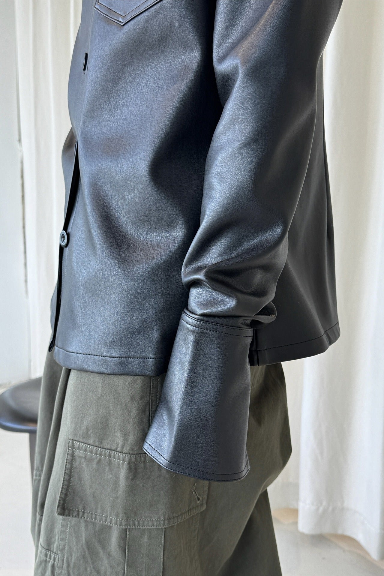 フェイクレザーシャツジャケット 2248