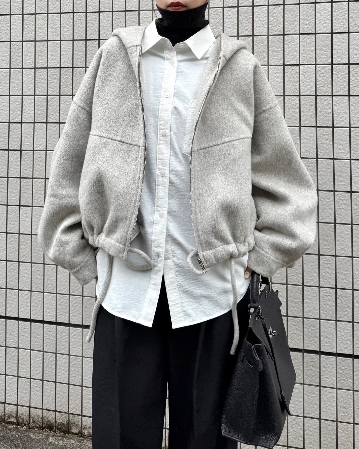 ボリュームウールパーカー2228