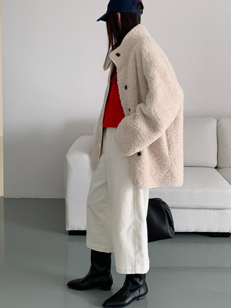 スタンドカラーボアコート 2209