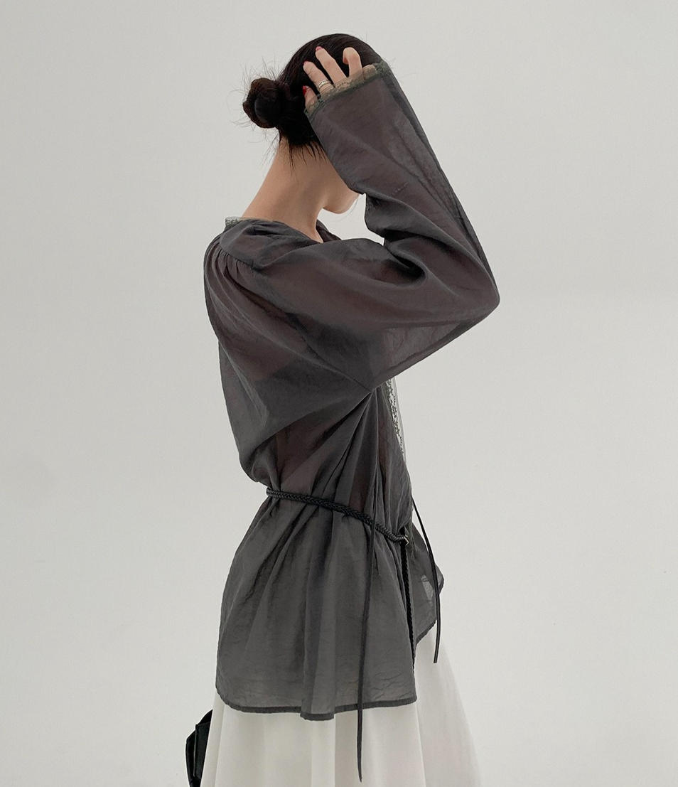 SHEER TIE-NECK BLOUSE 2131