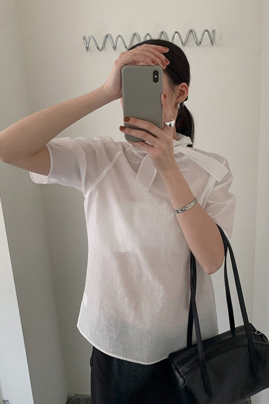 TIE SHEER BLOUSE 2316