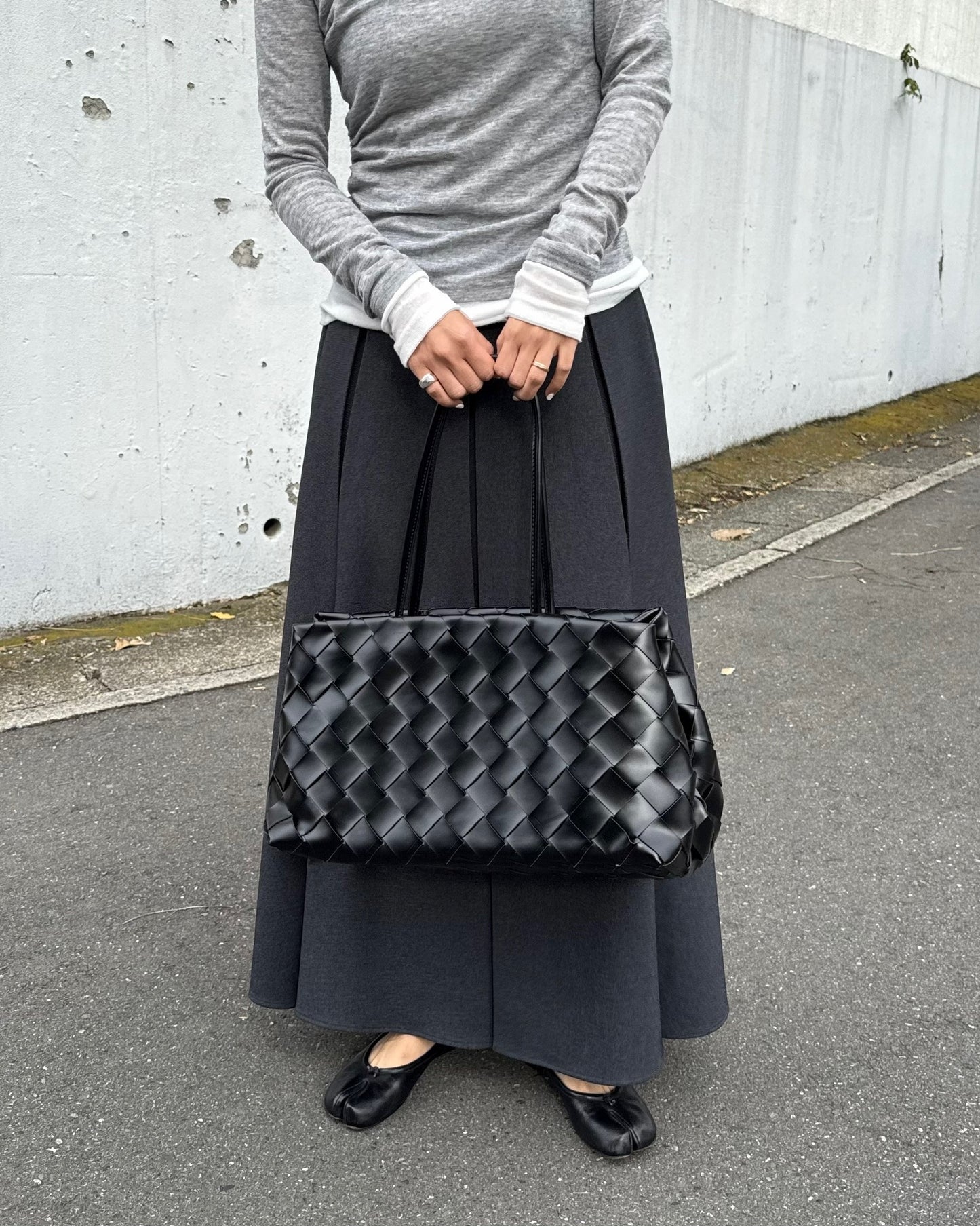 レザー編み込みショルダーバッグ 2139