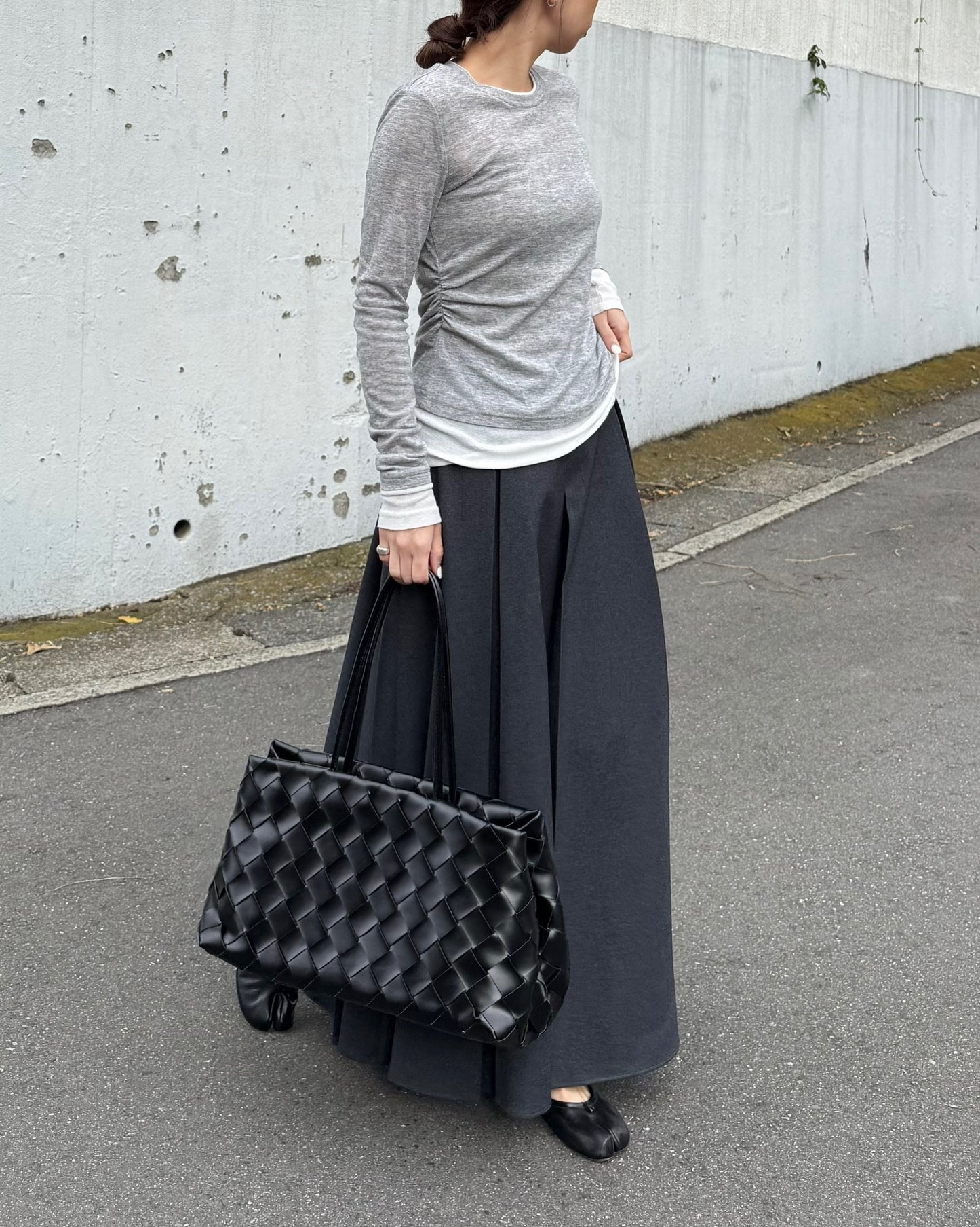 レザー編み込みショルダーバッグ 2139