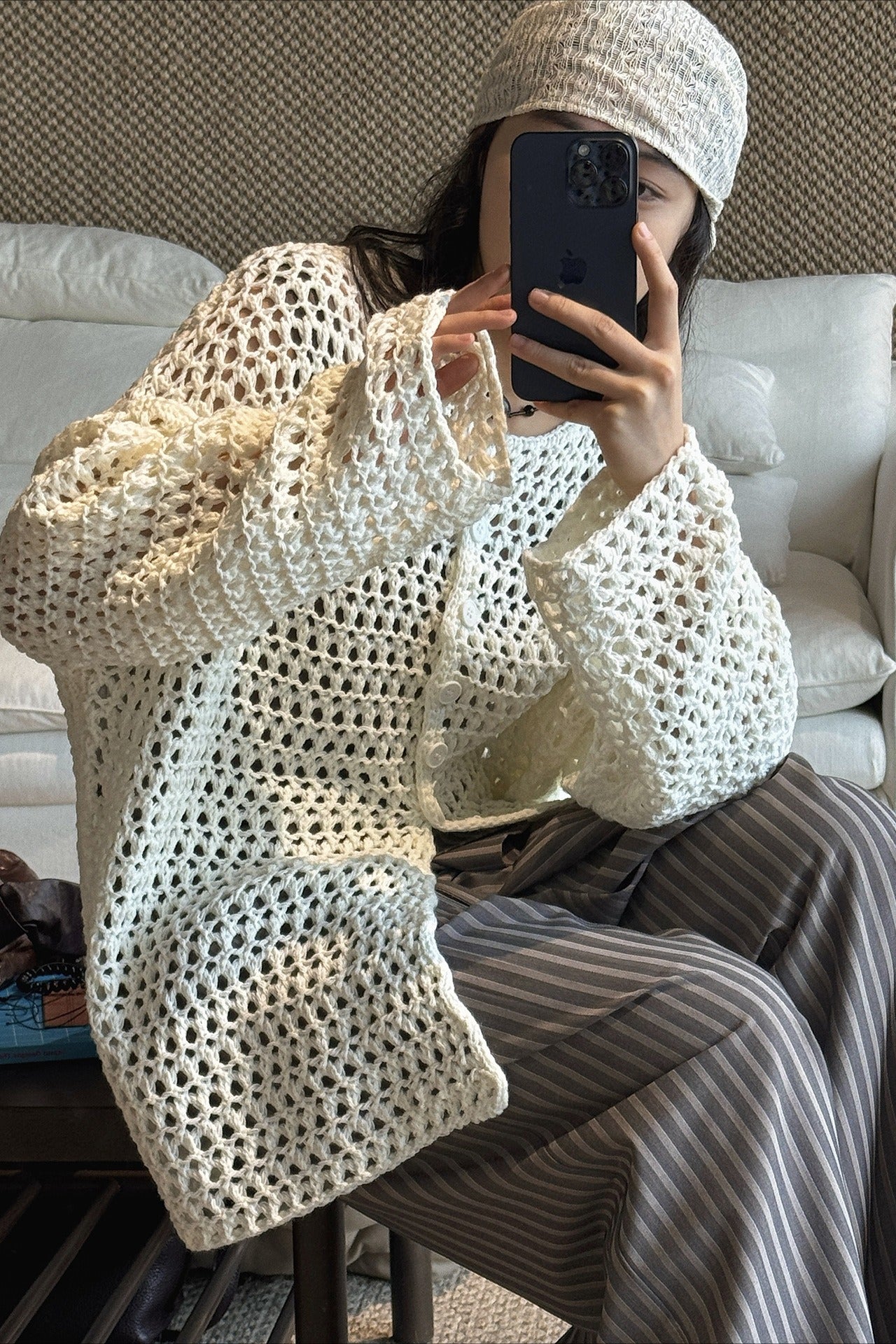 シアーメッシュニットカーディガン 2265