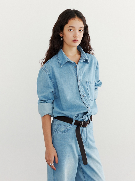BASIC FIT DENIM SHIRT 2133