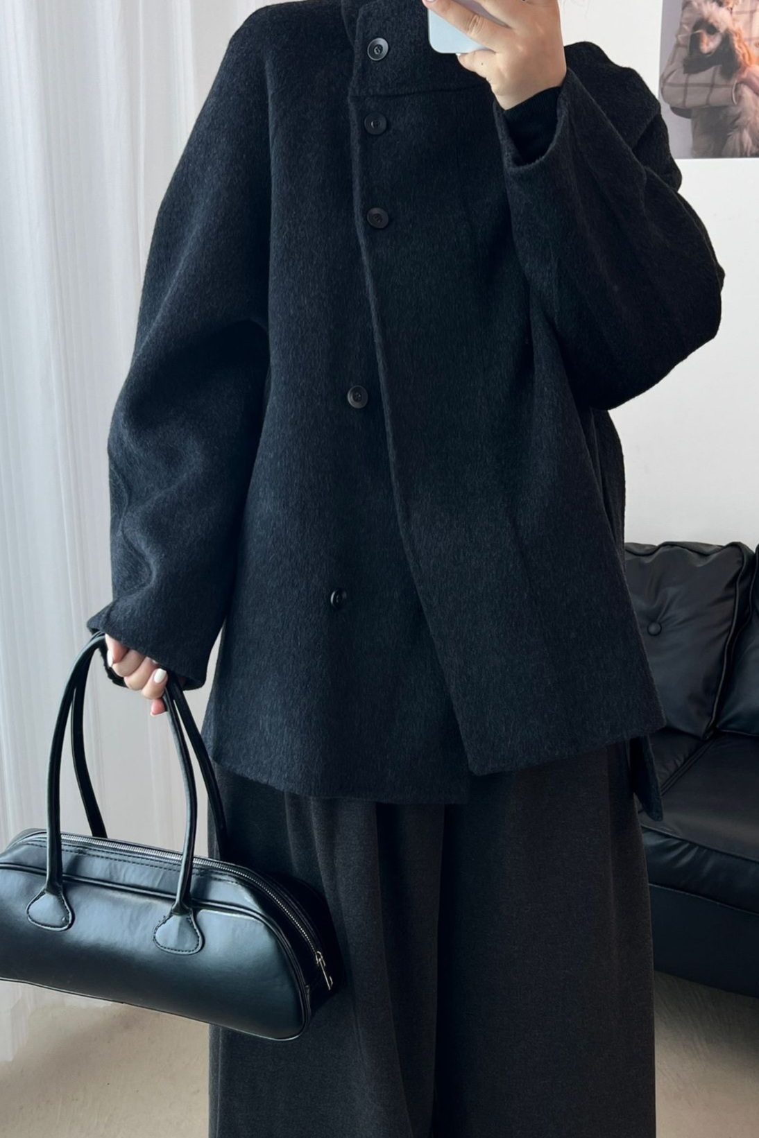 スタンドカラーウールコート 2221