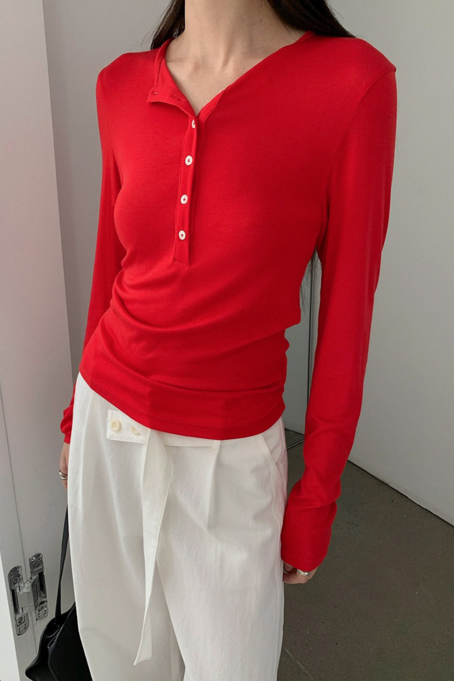 BUTTON HENLEY TOP 2314