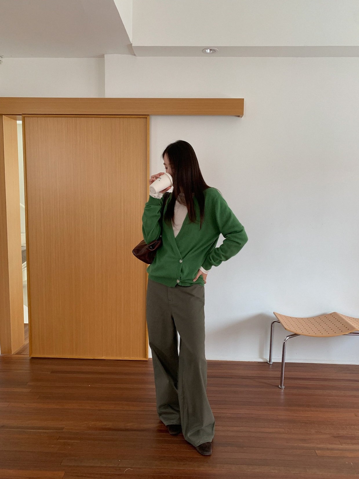 LOOSE ASYM V-CARDIGAN 2464