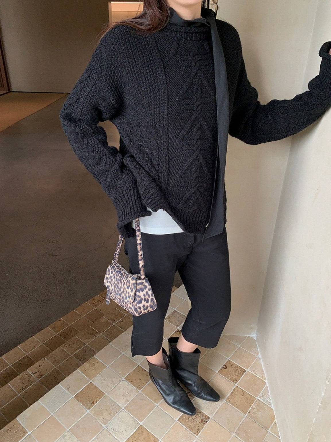 LAYERED LIKE CABLE KNIT 2500