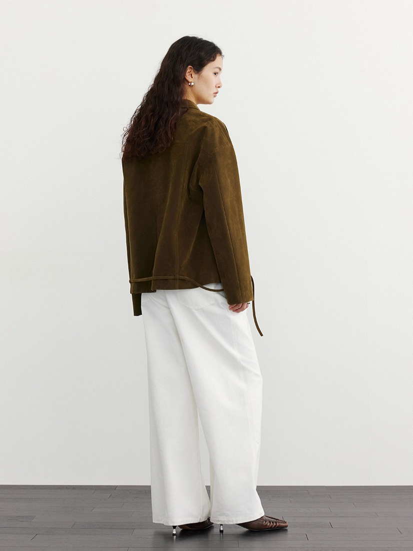 SUEDE HEM LOOP TIE JACKET 2132