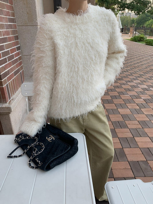 SHAGGY CREW KNIT 2499