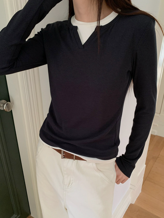 フェイクツーピーススキッパーTシャツ 2199