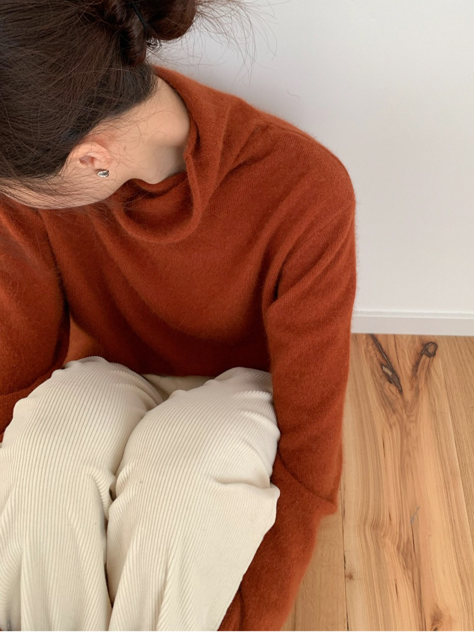 ルーズハイネックカラーニット 2200