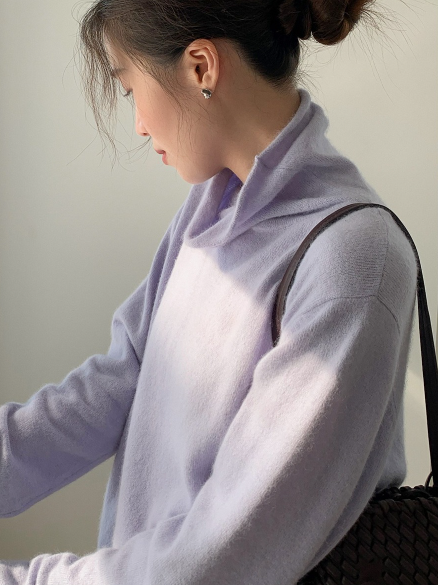 ルーズハイネックカラーニット 2200