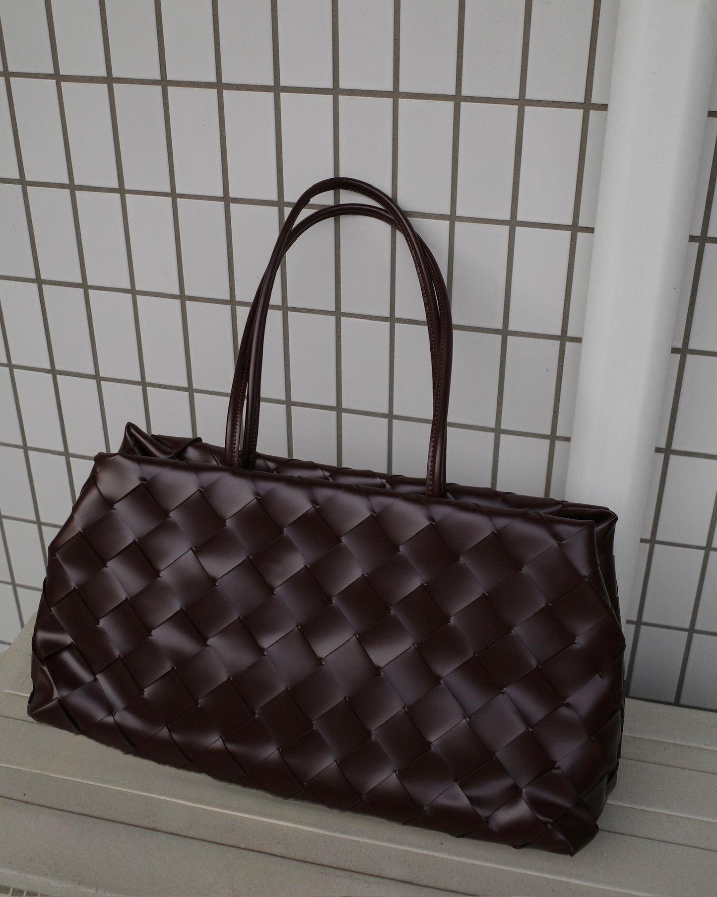 レザー編み込みショルダーバッグ 2139