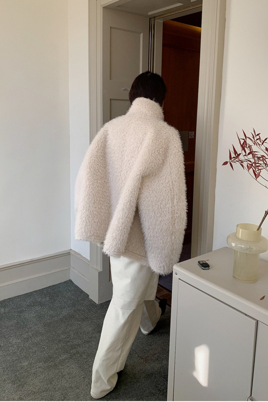 リバーシブルフェイクムートンコート 2218