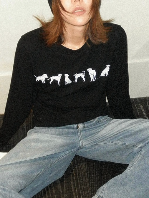 ドッグプリントロングTシャツ 2172