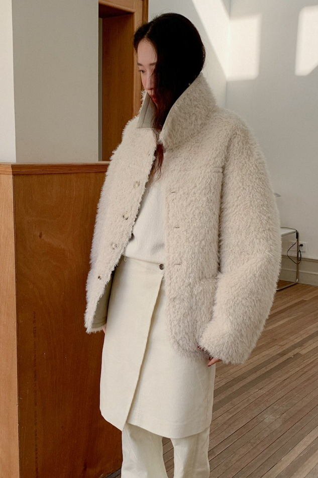 リバーシブルフェイクムートンコート 2218
