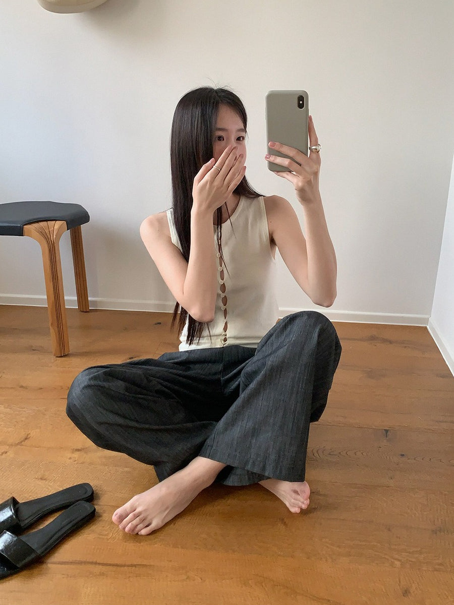 フロントボタンノースリーブトップ 2340