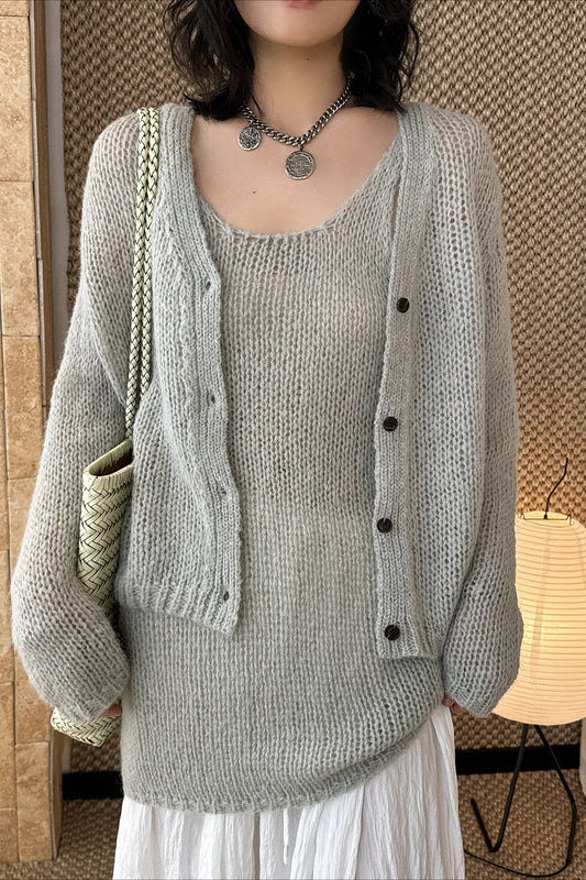 透かし編みニットアンサンブル 2273