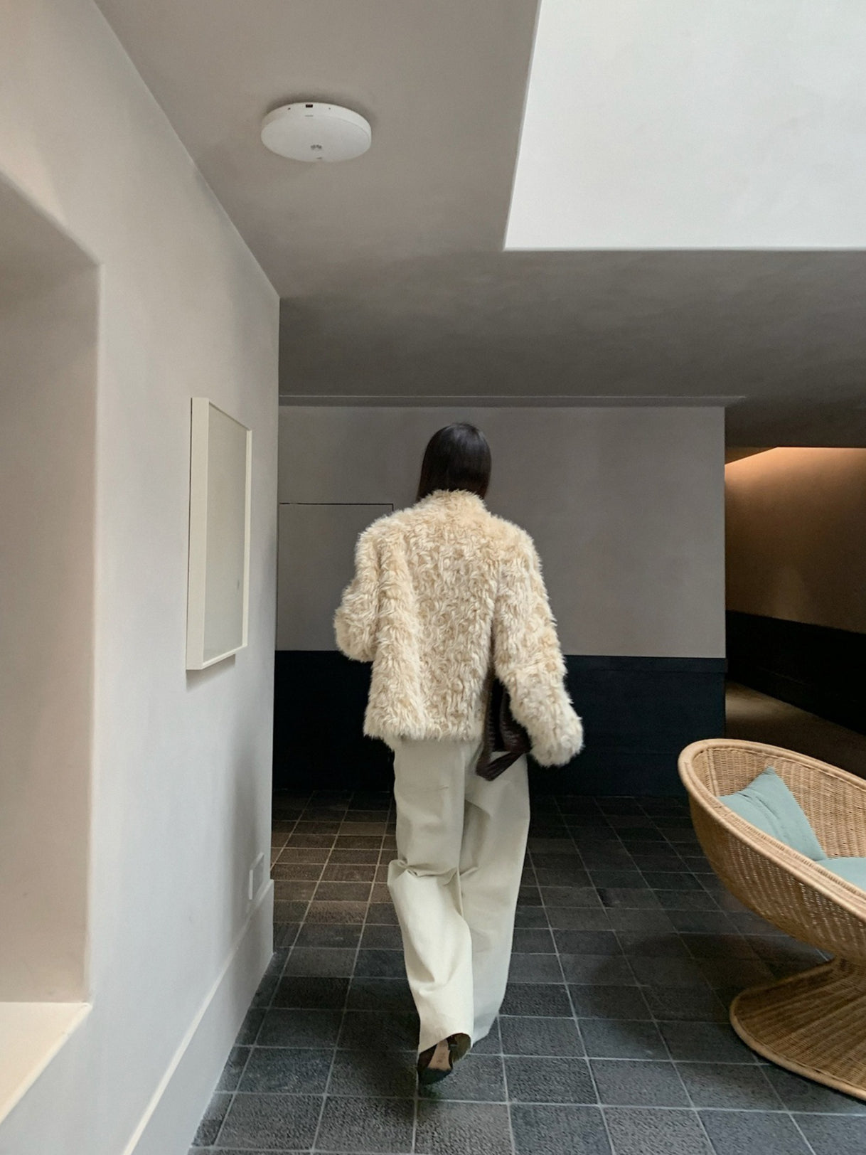 FLUFFY ECO FUR COAT 2501