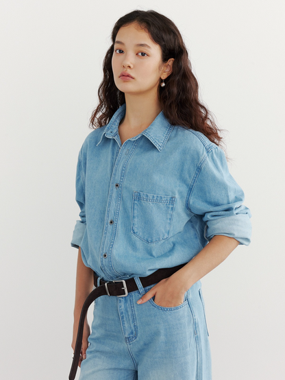 BASIC FIT DENIM SHIRT 2133