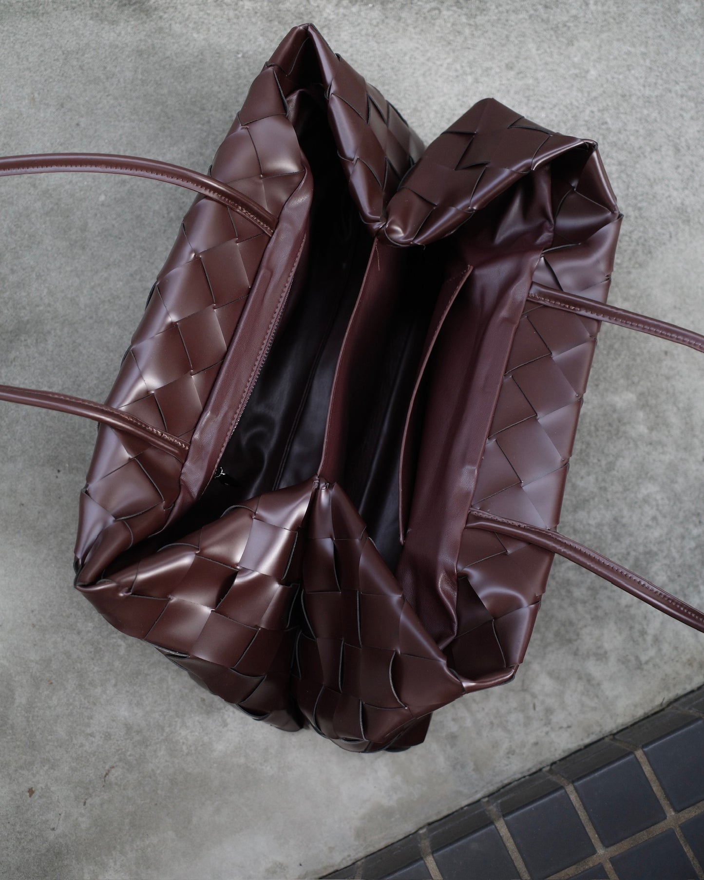 レザー編み込みショルダーバッグ 2139