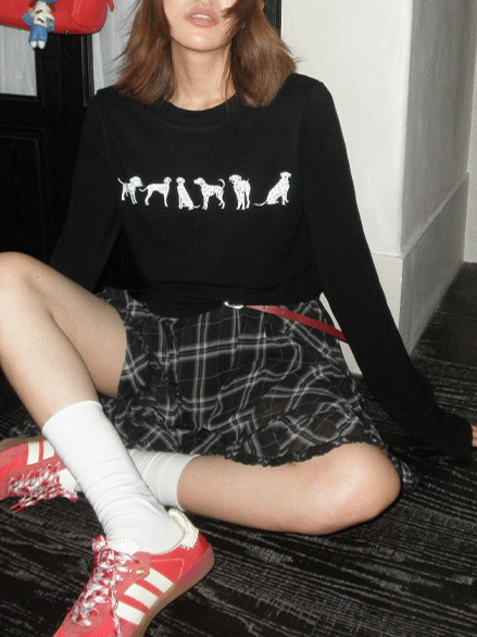 ドッグプリントロングTシャツ 2172