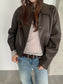 VEGAN LEATHER COCOON JACKET 2459