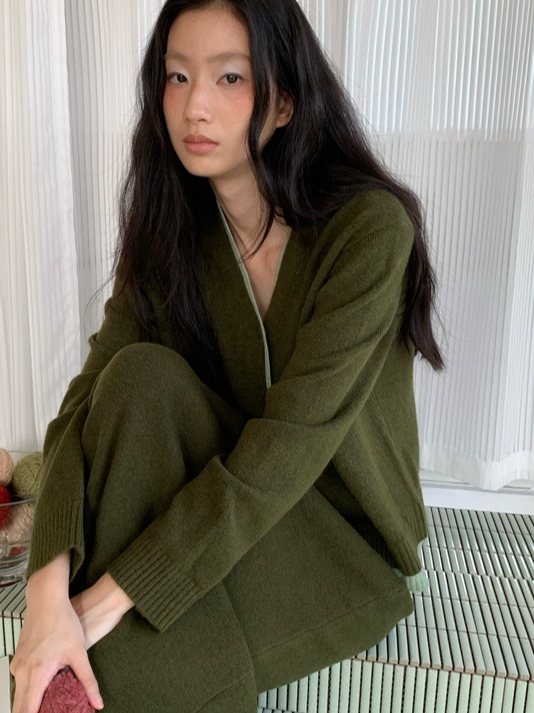 カラーブロックニットカーディガン 2211