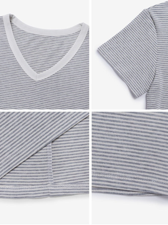 VネックボーダーTシャツ 2391