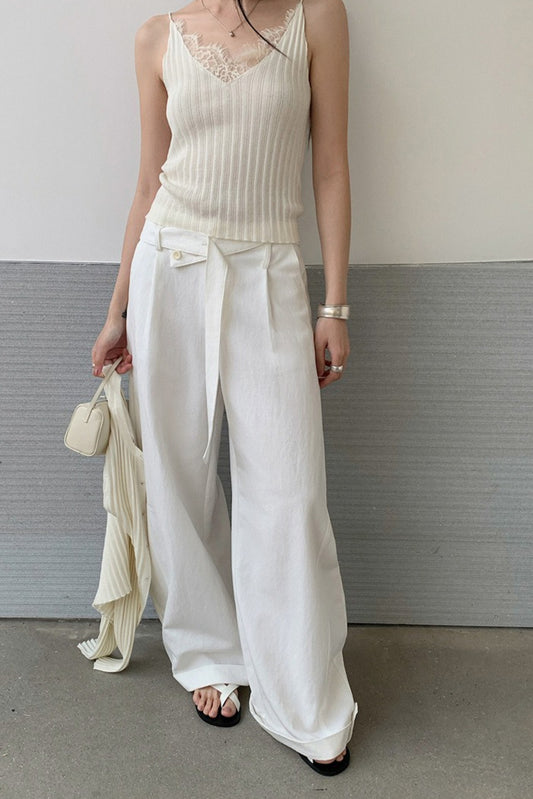 DOUBLE BELT WIDE PANTS 2304