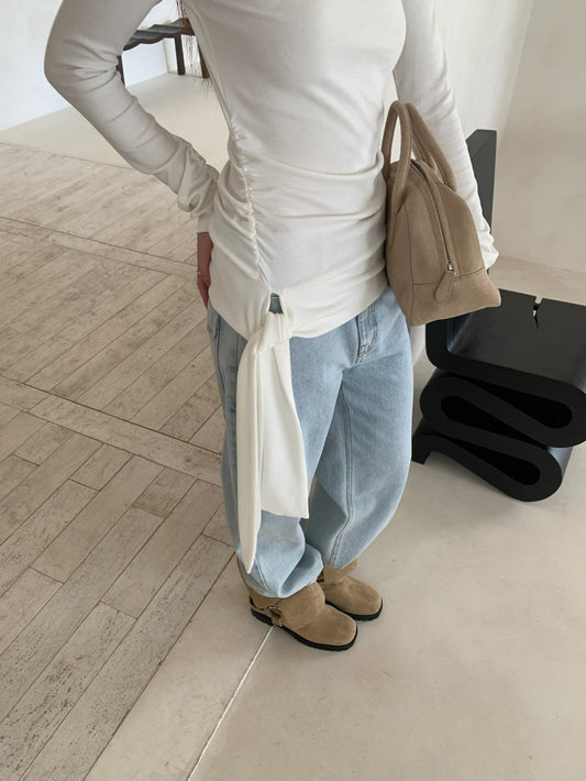 TIE WAIST GATHER TEE 2518