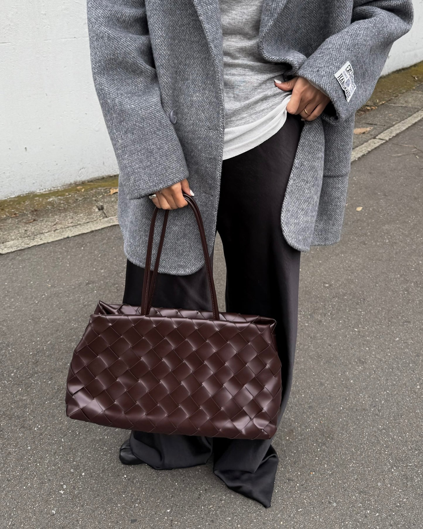 レザー編み込みショルダーバッグ 2139