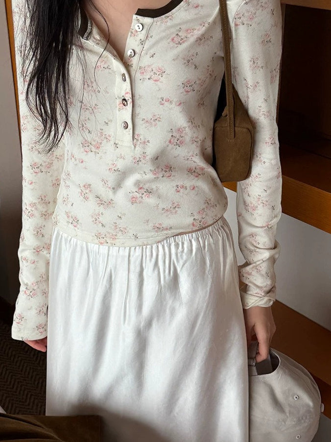 FLORAL HENLEY TOP 2474