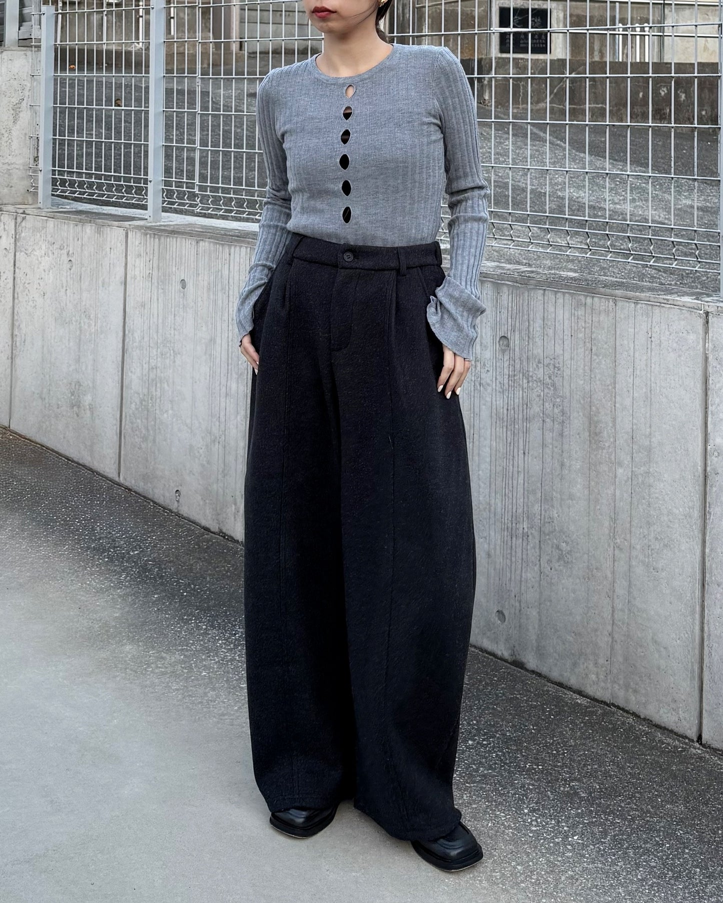 STRAIGHT WIDE PANTS 2222