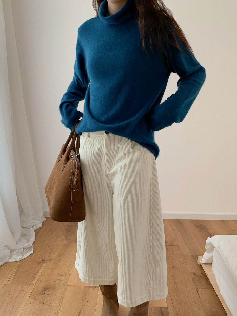 ルーズハイネックカラーニット 2200