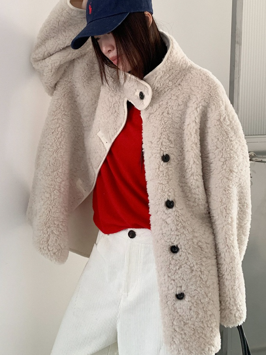 スタンドカラーボアコート 2209